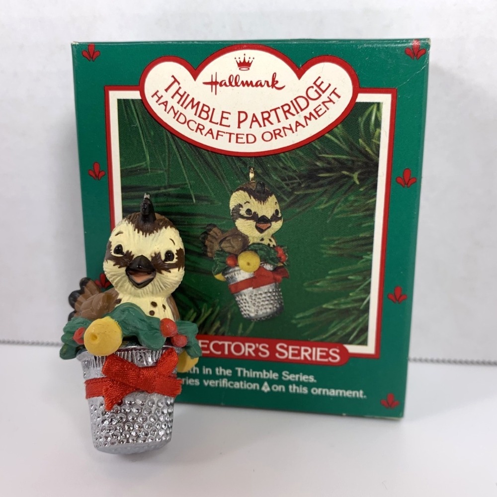 Hallmark‎ 1986 Vintage Collector's Series Ornament Thimble Partridge